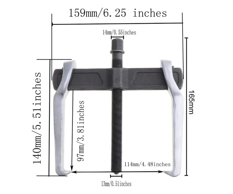 MANNIFEN CR-V Single Hook Two Claws Puller Separate Lifting Device.TAO+ Stores Offer 6 Different Sizes of 2 jaw Puller for You to Choose to Deal with - Image 2